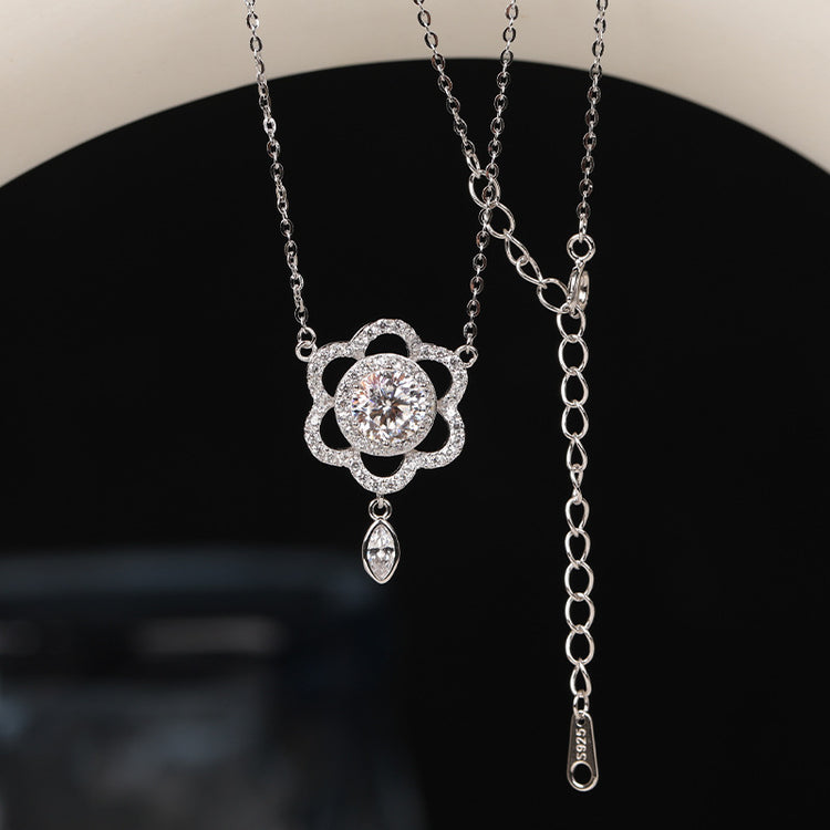 S925 Silver Fashion Design Inlaid Zirconium Diamond Necklace For Women - Artigo Importado