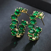 Exaggerated Temperamental Zircon C- Shaped Eardrop Earring Women - Artigo Importado