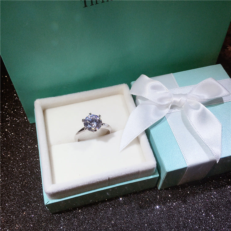 S925 Sterling Silver Solitaire Diamond Solitaire Diamond Ring 123 carat Diamond Ring Wedding Engagement Ring Women - Artigo Importado