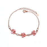 Fashion Jewelry Opal Crystal Gemstones Chain Bracelets For Women Femme Zircon Diamonds Rose Gold Jewelry Bijoux Mujer Cute Girlfriend Gifts - Artigo Importado