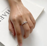 Simple Color Matching Copper Ring Fashion Cross Evil Rings For Women Girl Finger Accessories Party Jewelry Gift - Artigo Importado
