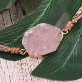 Natural Stone Bracelet  Quartz Leather Wrap Bracelets For Women Rose Gems Beads Jewelry 5 Strand - Artigo Importado