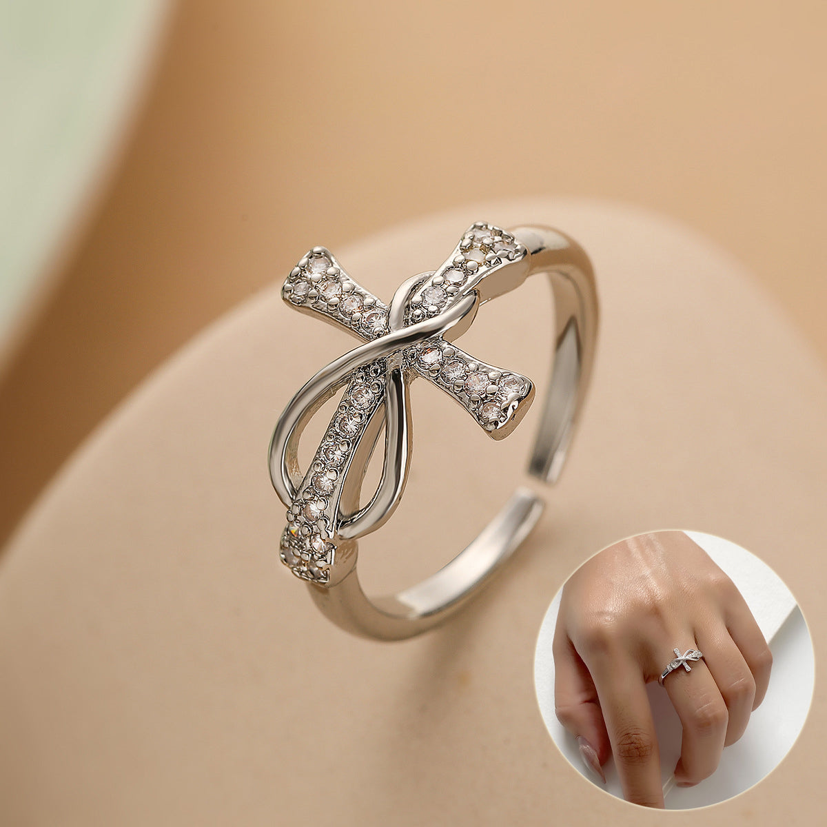 Simple Color Matching Copper Ring Fashion Cross Evil Rings For Women Girl Finger Accessories Party Jewelry Gift - Artigo Importado